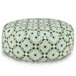 Pouf Repose-pieds Rond - Tissu Imprimé Premium