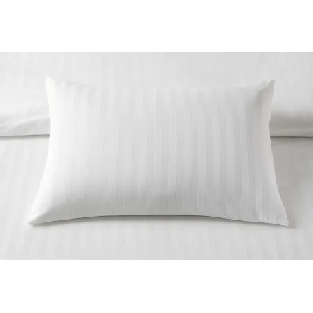 Oreiller 50x70 cm, blanc rayé, 100% coton, hypoallergénique