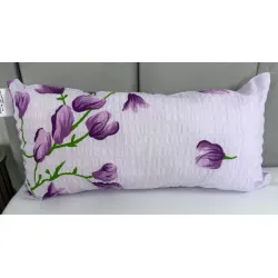 Oreiller 40x23 cm Crêpe Fleurs Violettes
