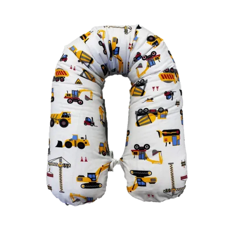 Taie d'oreiller bébé avec véhicules utilitaires 25x145 cm, materiale in cotone morbido