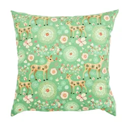 Coussin décoratif Petite Biche 45x45 cm avec motif forestier, idéal pour le salon
