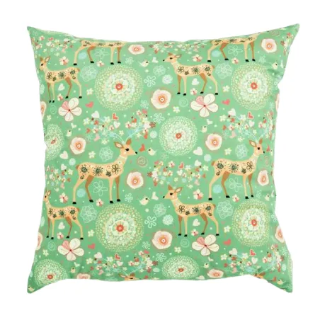 Coussin décoratif Petite Biche 45x45 cm avec motif forestier, idéal pour le salon