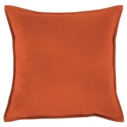 Coussin décoratif en peluche 45x45 cm de couleur corail et doux