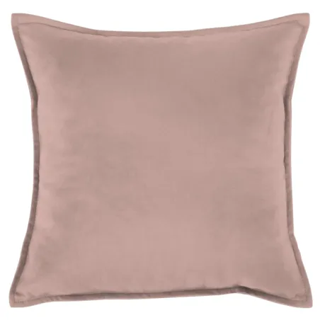 Coussin décoratif en rose poudré 45x45 cm en tissu peluche doux