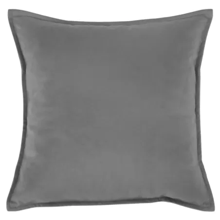 Coussin décoratif gris 45x45 cm en matériau peluche doux