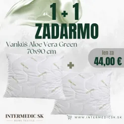 1+1 GRATUIT Oreiller Aloe Vera Green 70x90 cm – Hypoallergénique (2 pcs)
