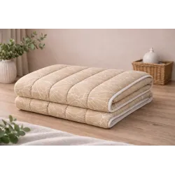 Couette 4 saisons en microfibre Fleur beige 140x200 cm