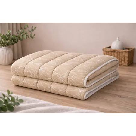 Couette 4 saisons en microfibre beige 140x200 cm, élégante et confortable