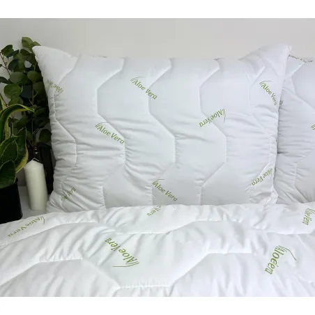 Oreiller Aloe Vera 45x45 cm – Doux, Hypoallergénique, Oreiller Deluxe