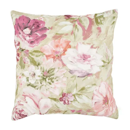 Coussin décoratif avec des fleurs pastel 60x60 cm, parfait pour la décoration du salon