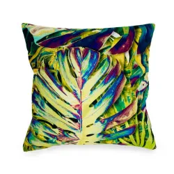 Coussin décoratif Tropic 60x60 cm avec motif tropical, parfait pour le salon