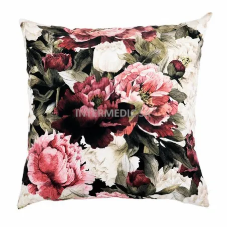 Coussin décoratif Pivoine 45x45 cm avec motif floral, parfait pour le salon