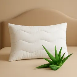 Oreiller Aloe Vera – naturel, hypoallergénique, lavable 40x60 cm