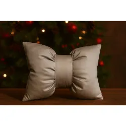 Coussin décoratif nœud gris 40x60 cm