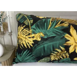 Taie Jungle Black – 100% Coton, 125 g/m², 50x150 cm, Fermetures éclair
