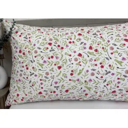 Taie d'oreiller en coton Fleurs Violettes 50x150 cm
