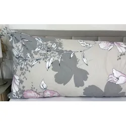 Taie d'oreiller Fleurs Violettes 50×150 cm – 100% Coton