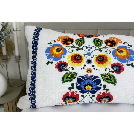 Taie d'oreiller avec rayures bleues, 50x150 cm, en coton 100%