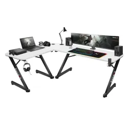 Bureau Gaming Hero 7.0 Blanc d'Angle 154 cm