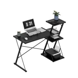 Leader 3.5 Noir Bureau avec Étagères 116 cm