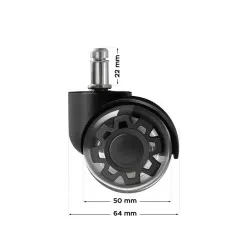 Roulettes Wheels 3.0 Noir pour Fauteuil 6