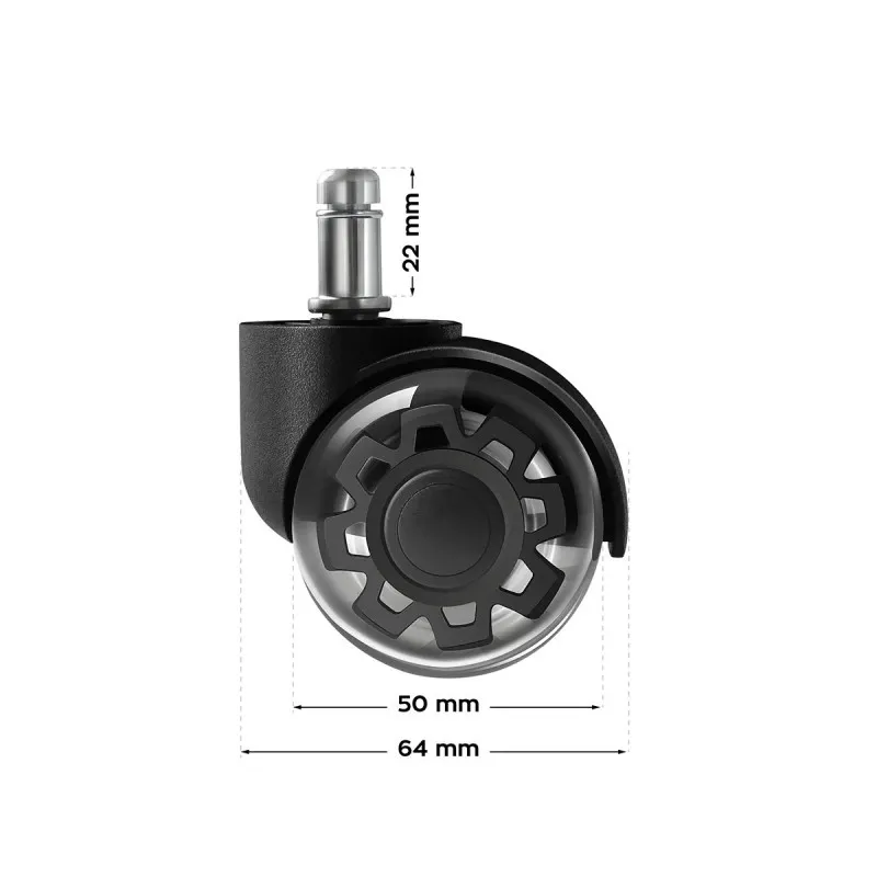 Roulettes Wheels 3.0 Noir pour Fauteuil 6