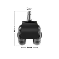 Roulettes Wheels 3.0 Noir pour Fauteuil 7