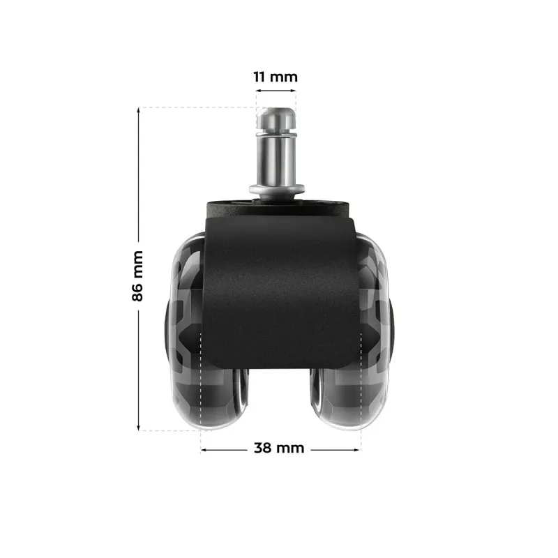 Roulettes Wheels 3.0 Noir pour Fauteuil 7