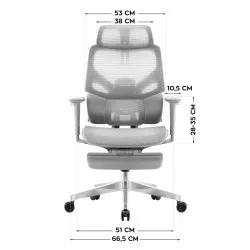 Chaise gaming ergonomique Expert 8.7 gris Mesh 12