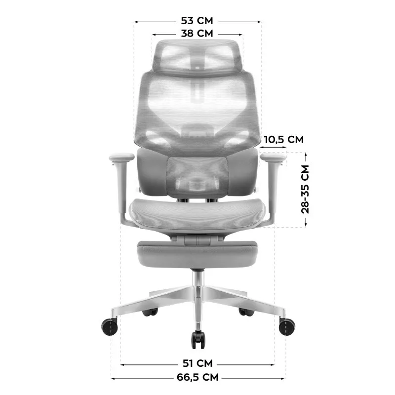 Chaise gaming ergonomique Expert 8.7 gris Mesh 12