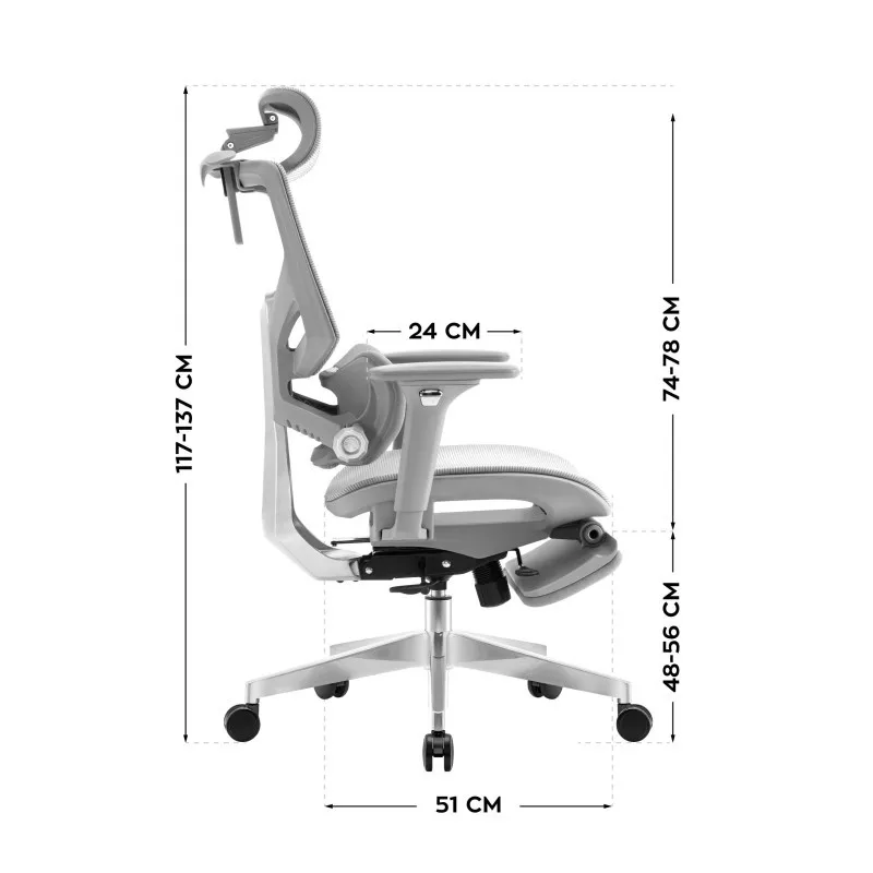 Chaise gaming ergonomique Expert 8.7 gris Mesh 13