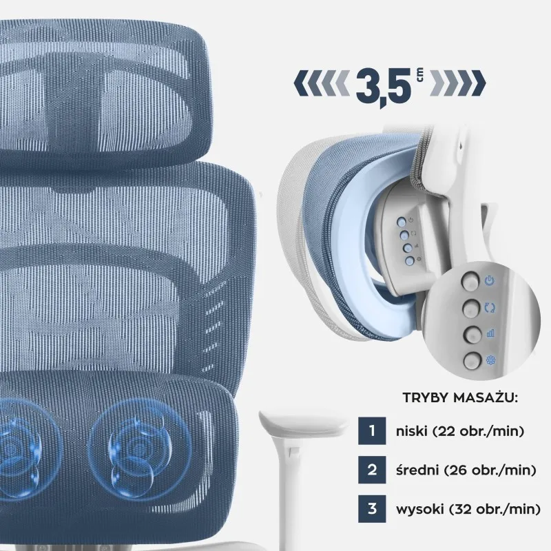 Visioner 6.1 Gris Fauteuil de bureau avec massage 2
