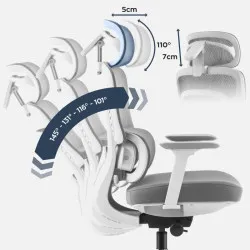 Visioner 6.1 Gris Fauteuil de bureau avec massage 4