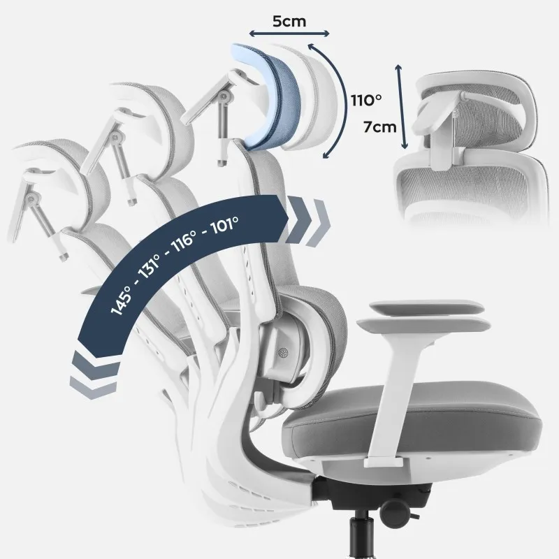 Visioner 6.1 Gris Fauteuil de bureau avec massage 4