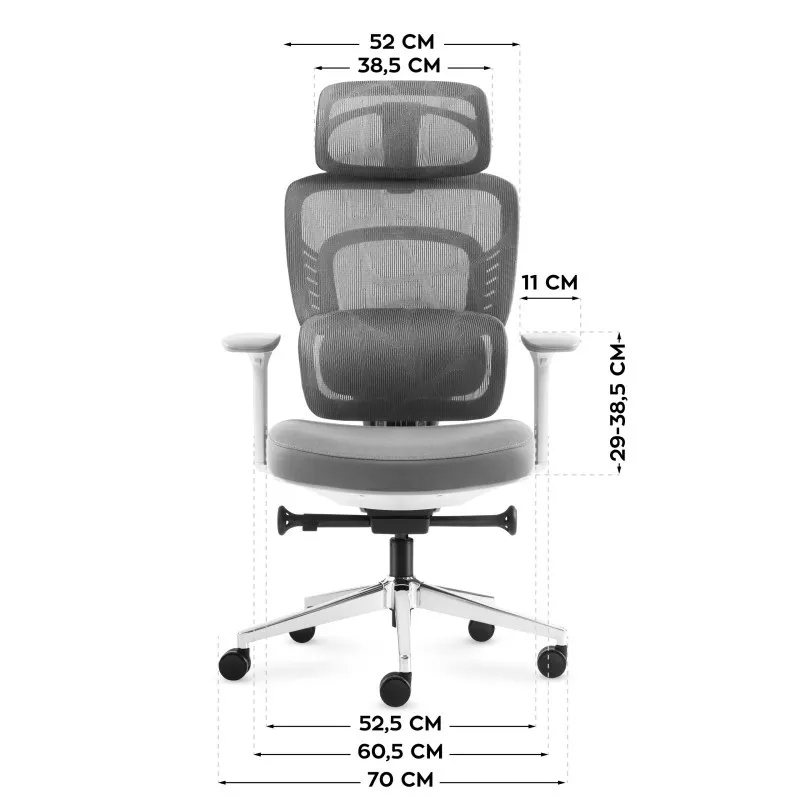 Visioner 6.1 Gris Fauteuil de bureau avec massage 7