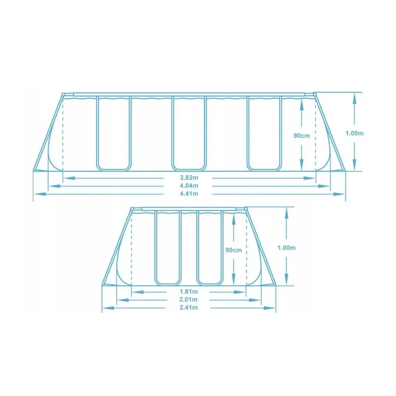 Piscine tubulaire 404 x 201 x 100 cm, parfaite pour se détendre dans le jardin