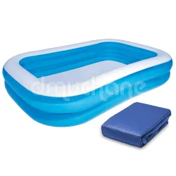 Piscine gonflable familiale 262 x 175 x 51 cm avec bâche Bestway 54006, idéale pour l'été
