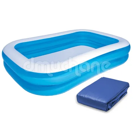 Piscine gonflable familiale 262 x 175 x 51 cm avec bâche Bestway 54006, idéale pour l'été