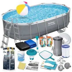 Bestway 56448 Piscine de jardin tubulaire 488 x 305 x 107 cm 18-en-1
