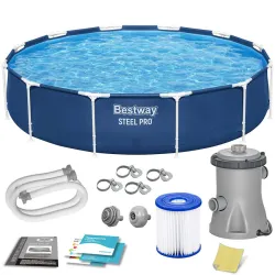 Bestway 56681 Piscine de jardin cadre 366 x 76 cm ensemble 7 en 1