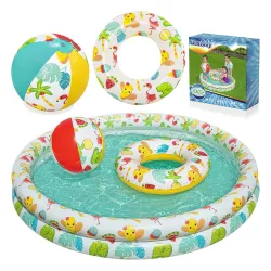 Piscine 3in1 enfant 122 x 20 cm + Anneau + Ballon Bestway 51124