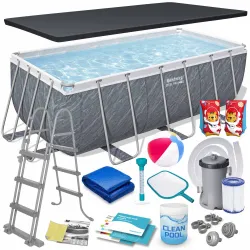 Piscine de jardin avec structure 412 x 201 x 122 cm 17in1 Bestway 56722