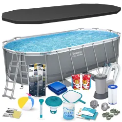 Piscine de jardin à armature métallique 549 x 274 x 122 cm 17in1 Bestway 56710