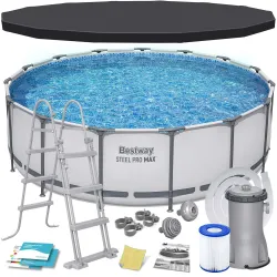 Bestway 56438 Piscine de Jardin Tubulaire 457 x 122 cm 11in1