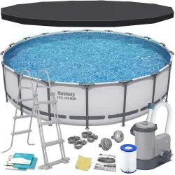 Bestway 56462 Piscine de Jardin Tubulaire 549 x 122 cm 11in1