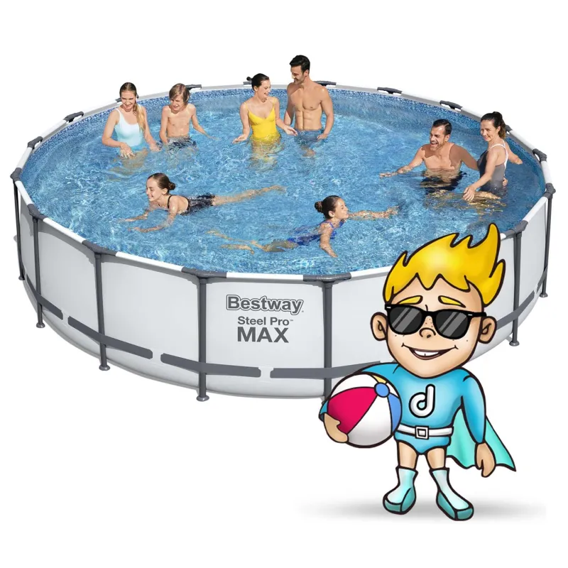 Piscine de jardin à armature 549 x 122 cm 18en1, couleur bleue, parfaite pour se détendre