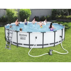 Piscine de jardin à armature 549 x 122 cm 18en1, fabriquée en matériau durable