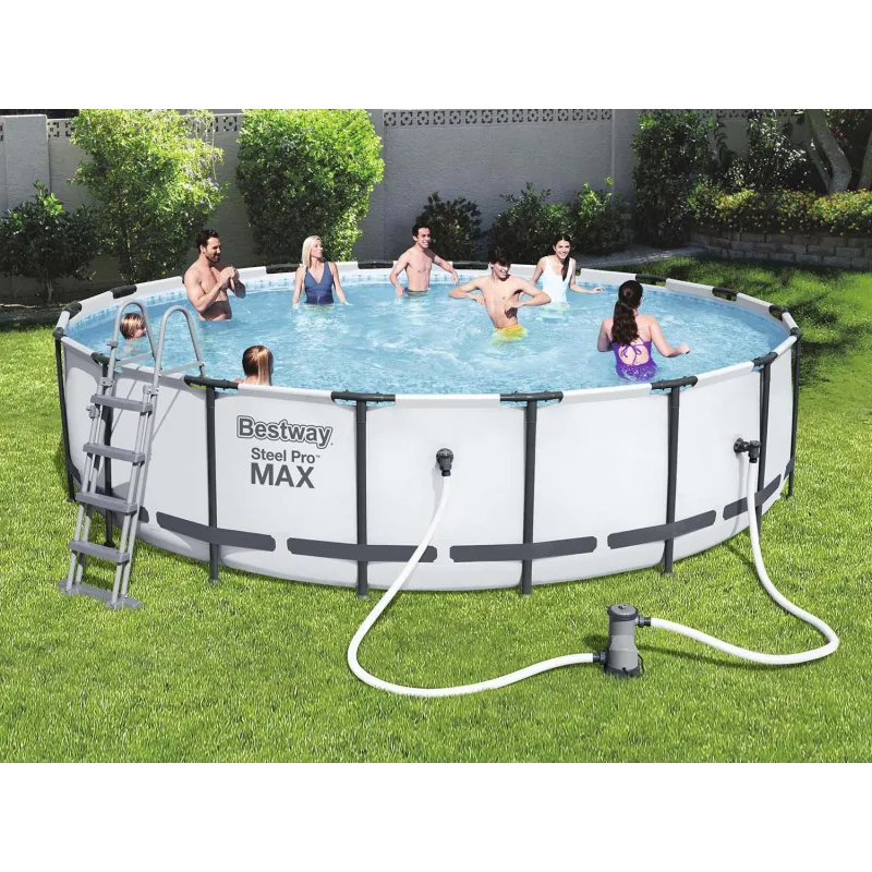 Piscine de jardin à armature 549 x 122 cm 18en1, fabriquée en matériau durable
