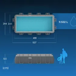 Bestway 56670 piscine tubulaire 488 x 244 x 122 cm 12en1, matériau durable pour les loisirs d'été