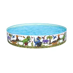 Piscine Jardin Dinosaures 244x46cm, colorée et amusante pour les enfants